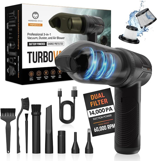 Hedgehog TurboVAC 3 in 1 Portable Car Vacuum Cleaner, Blower & Air Pump by HedgehogDryer