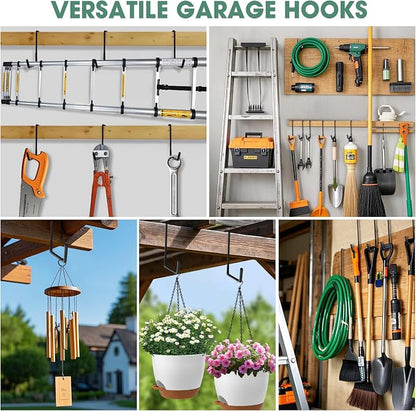 Bike Hooks for Garage 6 Pcs Ceiling Bike Hangers, Steel Metal Large Hook - Image 4