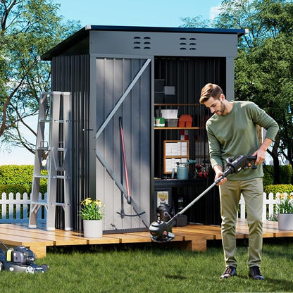 COMHOMA Shed Outdoor Storage Shed Metal, Lockable Doors Tool Sheds - Image 8