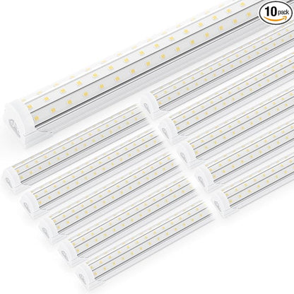Ensenior 10 Pack 4 FT Led Shop Lights, 6000K Clear White, 5000LM Super Bright by Ensenior