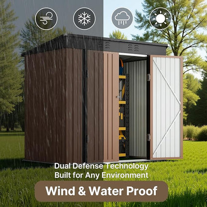Bealife Outdoor Storage Shed Clearance, Metal Outdoor Storage Cabinet, - Image 5