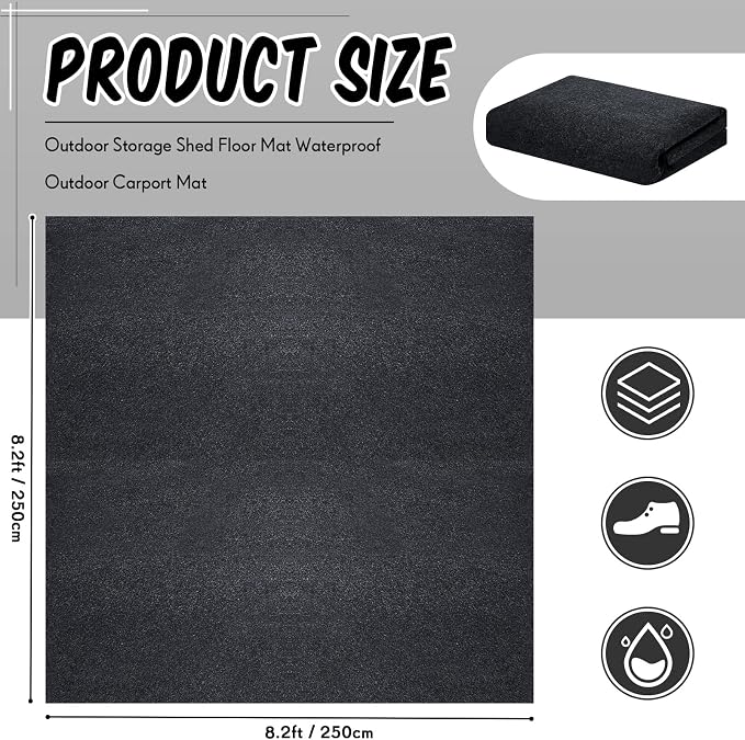 Haull Outdoor Storage Shed Floor Moat Waterproof Outdoor Carport Mat Thickened - Image 2