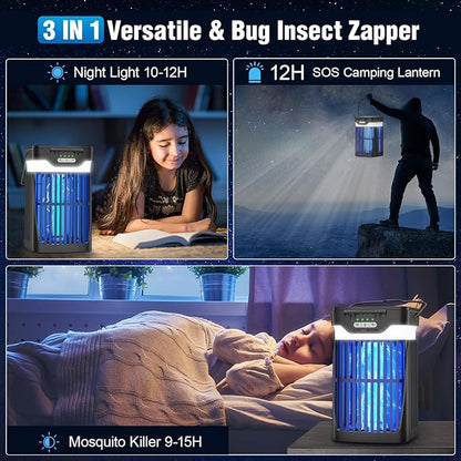 Solar Bug Zapper Outdoor and Indoor, Dual Folding Solar Panel - Image 5