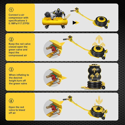 YELLOW JACKET Air Jack 3 Ton Triple Bag Air Jack - Image 8