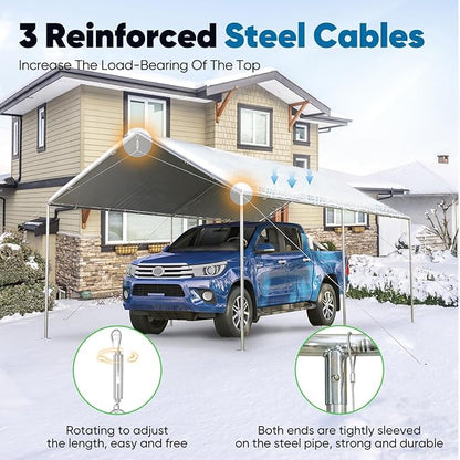 Quictent 10x20 ft Heavy Duty Car Canopy Galvanized Frame Carport Outdoor Party - Image 5