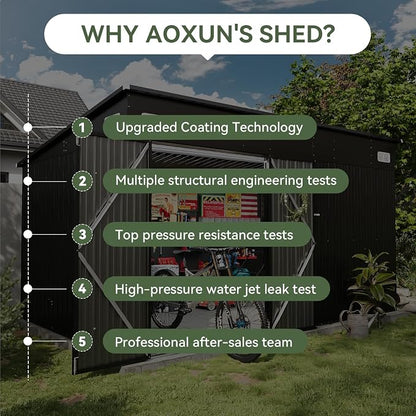 Aoxun 7' x 4' Shed 140 CU.FT Outdoor Waterproof Storage Shed - Image 8