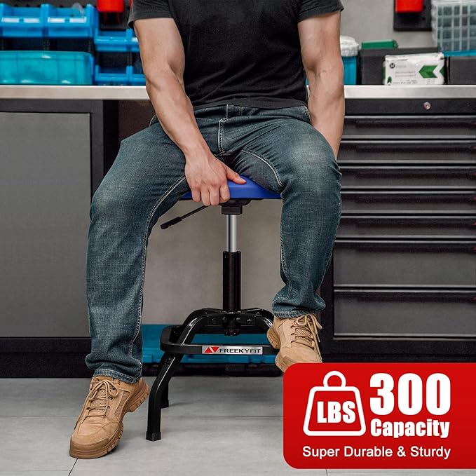 Shop Stool with Backrest, Mechanic Garage Stool - Image 3