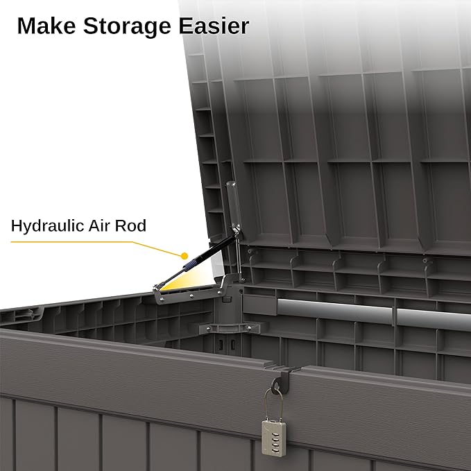 EAST OAK Outdoor Storage Box, 230 Gallon Deck Box, Waterproof, UV-Resistant - Image 4