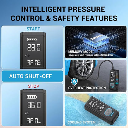 AVAPOW AP18 Tire Inflator Portable Air Compressor, 300% Faster 150 PSI Cordless - Image 4