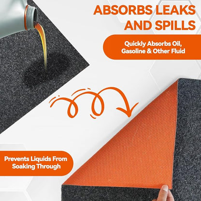 36" x 59" Heavy Duty Oil Spill Mat, Upgraded Garage Floor Mat - Image 3