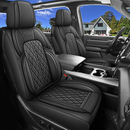 Car Seat Cover Custom Fit for Dodge Ram 1500 2500 3500 2002-2024 Faux Leather by DuDuWang