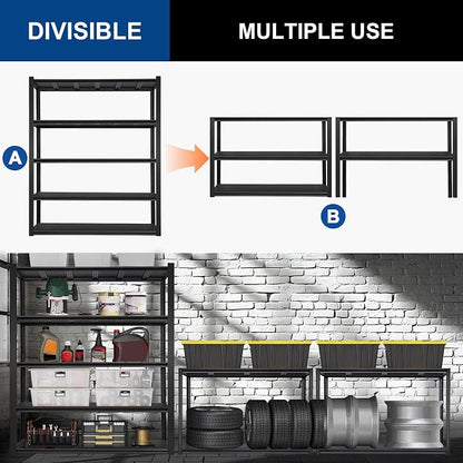 BILT HARD 3500LBS 48" W x 24" D x 72" H Garage Shelving, 5-Shelf Industrial - Image 5