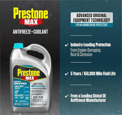 Prestone MAX Euro Blue 50/50 Antifreeze Automotive Coolant, Pack of One - Image 3
