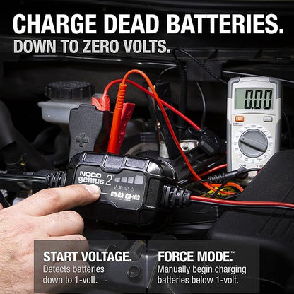 NOCO GENIUS2: 2A 6V/12V Smart Battery Charger – Automatic Maintainer, Trickle - Image 3