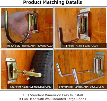 4PCS Heavy Duty E Track J Hooks，Large Steel 5" J Hook E Track Accessories - Image 8