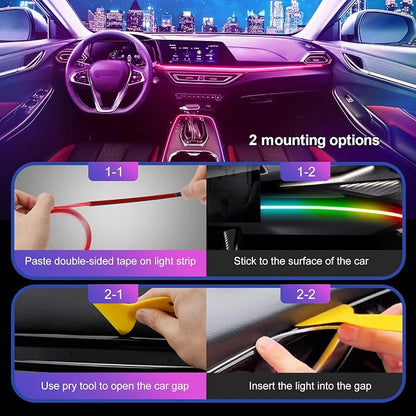 Acrylic 6 in 1 Car LED Lights Interior, RGB Ambient Lighting Car - Image 5