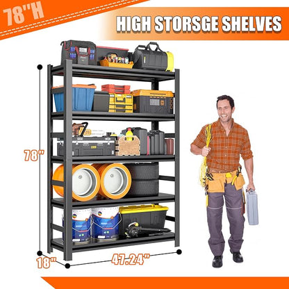 78"H Garage Storage Shelves Heavy Duty Garage Shelving, 4500 LBS Capacity 5 - Image 2