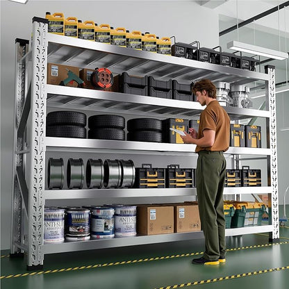 ZZV 78" W x 78" H Garage Shelving Heavy Duty Storage Shelves 5 Tier Stainless - Image 3