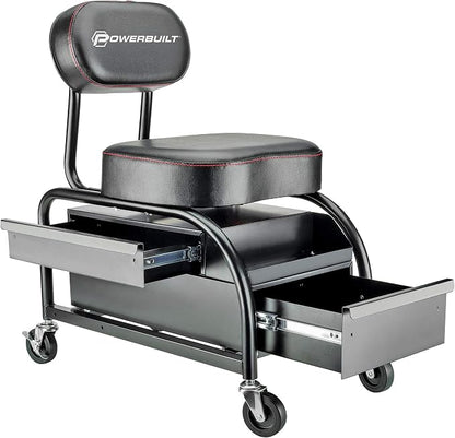 Powerbuilt Professional Car Detailers Mechanics Roller Seat, Heavy Duty Garage - Image 3