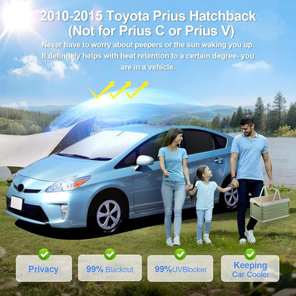 10pcs Car Window Shades for Toyota Prius Hatchback 2010-2015 Accessories - Image 2