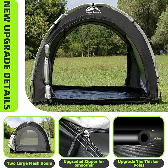 Happy Travel Bike Storage Tent Shed, Outdoor Waterproof Bicycle Covers Shelter - Image 6