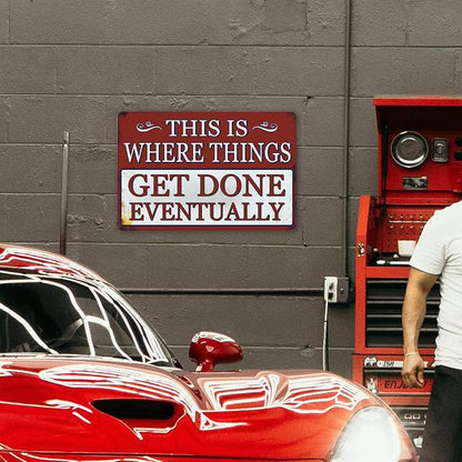 Funny Metal Garage Signs For Men Shop Sign Garage Wall Decor Dad Garage Tin - Image 3