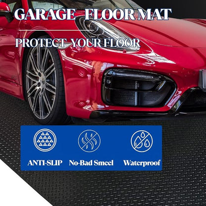 BESEA 4 x 6 FT Garage Floor Mat, Heavy Duty Diamond Plate Rubber Parking Mat – - Image 6