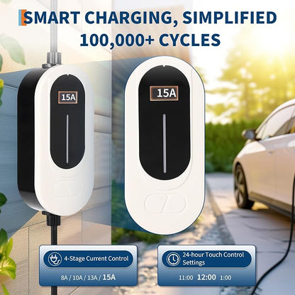 Level 1 EV Charger, 15A 110V Voltage, NEMA 5-15 Plug, 25ft Cable, Adjustable - Image 5