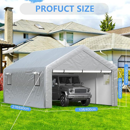 Carport 13x21ft Heavy Duty Large Outdoor Storage Shed - Image 2