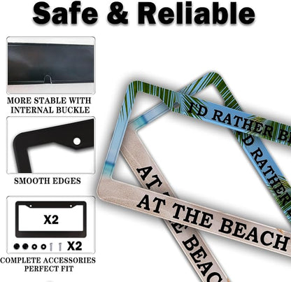 License Plate Frames Multicolor Car License Plate Frame I'd Rather Be at The - Image 4