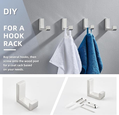 Angle Simple Towel Hook for Bathroom, SUS 304 Stainless Steel Shower Robe Coat - Image 6