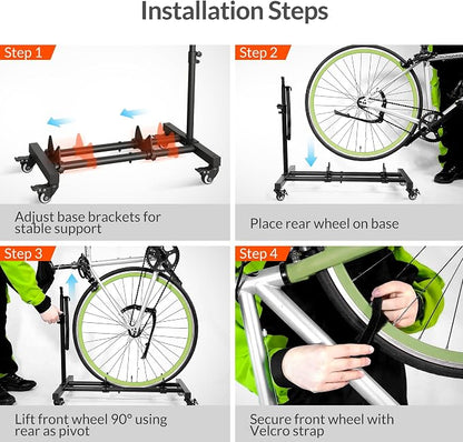 Vertical Bike Stand, Freestanding Indoor Bike Storage Rack Upright Bicycle - Image 9