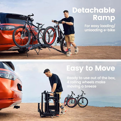 2-Bike Hitch Bike Rack with Ramp - Image 3