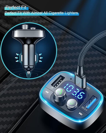 LIHAN USB C Bluetooth Adapter for Car, AUX Wireless FM Radio Transmitter - Image 5