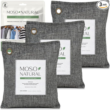 Moso Natural Air Purifying Bag 200g Bamboo Charcoal Odor Absorber by MosoNatural