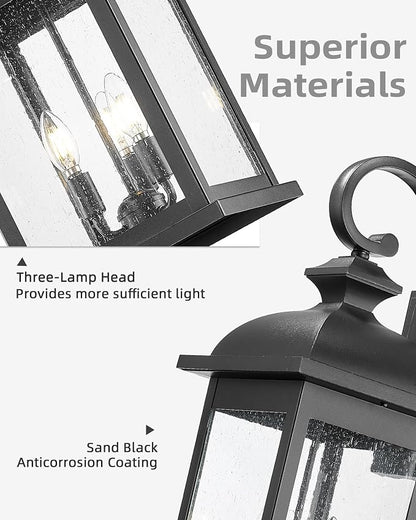 FEMILA 26" Outdoor Wall Light, Large Exterior Wall Light Fixtures, 3 Light - Image 2