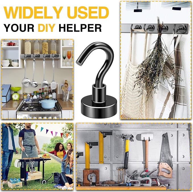 DIYMAG Magnetic Hooks for Refrigerator, Extra Strong Cruise Hook, Heavy Duty - Image 3