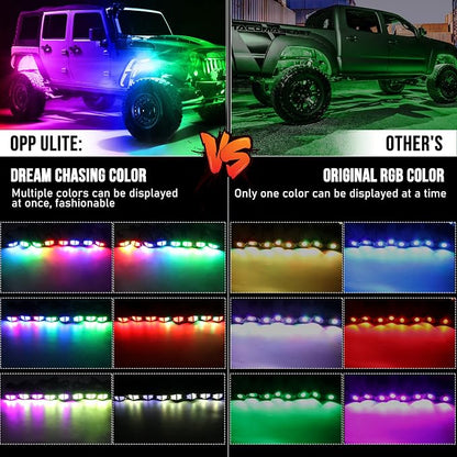 OPP ULITE Dream Chasing Color Led Rock Lights, 210° Luminous RGB & Pure White - Image 4