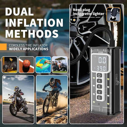 Tire Inflator Portable Air Compressor – 20000mAh Battery, 150PSI Cordless Bike - Image 7