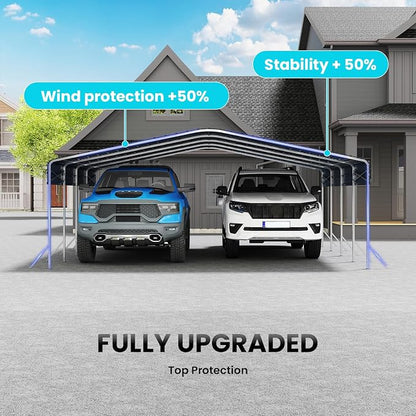 Heavy Duty Metal Carport – Sturdy Structure, All-Weather Protection, Easy - Image 6