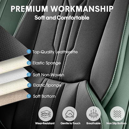 AOOG Front Seat Covers, Car Seat Covers Front Seats, Leather Seat Covers - Image 4