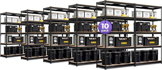 HOMEDANT 5-Tier Laminated Boltless Heavy Duty Metal Shelving Unit Adjustable by TheBestOrganizingSolution