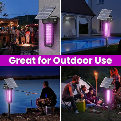 Solar Bug Zapper Outdoor 2 Pack, Garden Mosquito Zapper Waterproof & Cordless & - Image 6