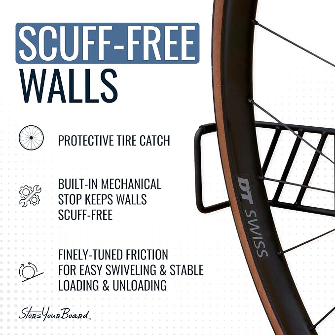 StoreYourBoard SwivelStow Road & Gravel Bike Storage Rack 4 Pack – Heavy Duty - Image 5