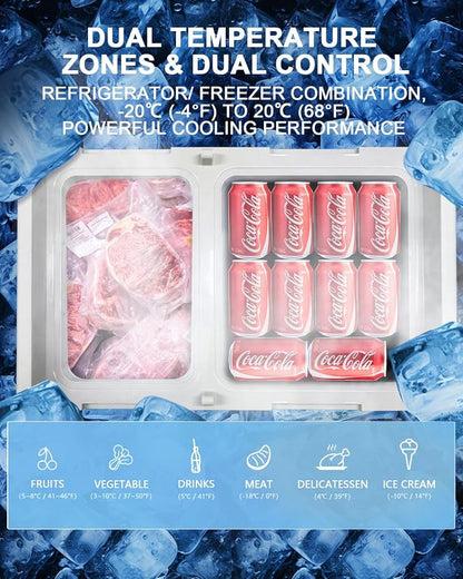 ELECAENTA 12 Volt Refrigerator, 43qt Dual Zone Car Fridge, Portable Freezer - Image 4
