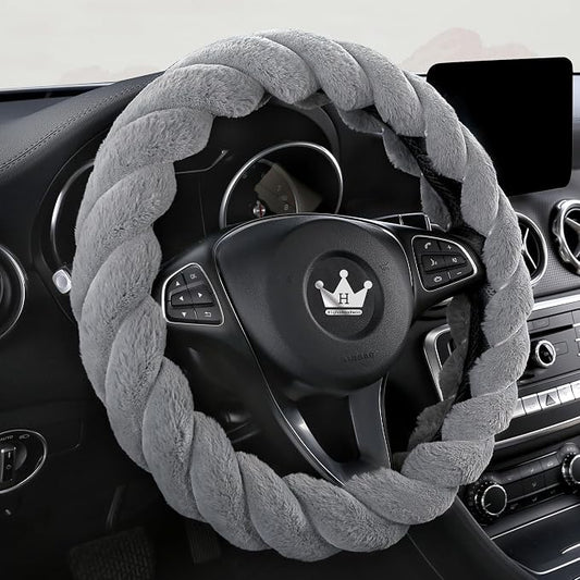 Luxury Fluffy Winter Car Steering Wheel Cover by HighnessHwoo