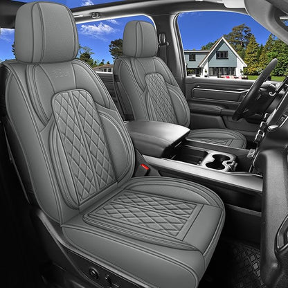Car Seat Cover Custom Fit for Dodge Ram 1500 2500 3500 2002-2024 Faux Leather by DuDuWang