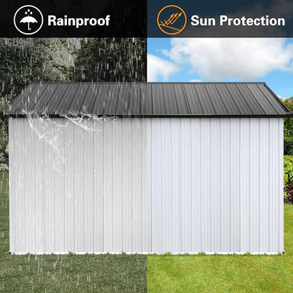 12 x 10 FT Metal Garden Shed, Outdoor Storage Shed - Image 4