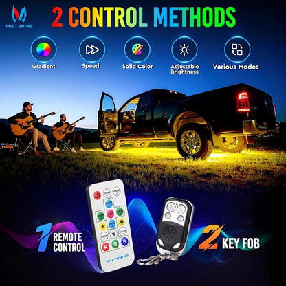 MICTUNING U8 RGB+IC Underglow LED Light Bars 888 LEDs, Dual Remote Control - Image 3