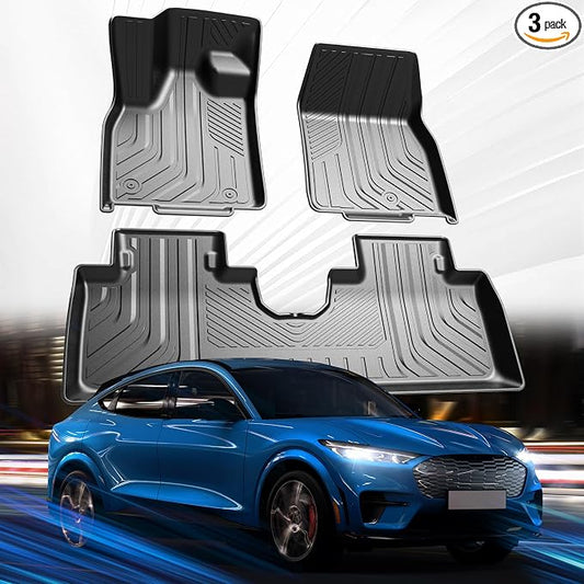 Car Floor Mats for Ford Mustang Mach-E 2021-2024 2025 Accessories, TPE All by SSESS